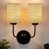 Colton Dual White Jute Wall mounted Lamp Iron Base(KV35)