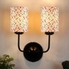 Eddison Dual Multicolor cotton shade wall mounted lamp with iron base (KV45)
