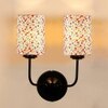 Eddison Dual Multicolor cotton shade wall mounted lamp with iron base (KV45)