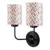 Eddison Dual Multicolor cotton shade wall mounted lamp with iron base (KV45)