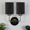 Maddox Dual Black cotton Wall mounted Lamp with Steel Base
