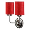 Porter Dual Maroon Jute Wall Mounted Lamp Steel Base