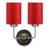 Porter Dual Maroon Jute Wall Mounted Lamp Steel Base