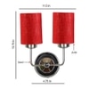 Porter Dual Maroon Jute Wall Mounted Lamp Steel Base