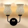 William Dual Multicolor Mosaic Glass Wall Mounted Lamp with Iron Base
