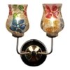 Andre Dual Multicolor Mosaic Glass Wall Mounted Lamp with Steel Base