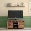 Fidora Solid Wood Free Standing TV Unit in Teak Finish