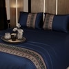Stoa Paris Satin Bedsheet for Super King Bed (274 cm x 274 cm) with 2 Pillow Covers heet for Regal Renaissance Navy
