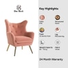 Dawson Solid Wood Accent Chair in Pink Colour