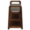 Mosselyn Solid Wood Shoe Rack with Seating in Walnut Brown finish