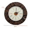 Creed Brown Solid Wood Round Wall Clock