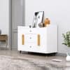 Hexa Red Multipurpose Storage Cabinet With 3 Drawer 2 Door in Frosty White Colour