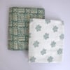 Aira White & Green Floral Cotton Dohar Set Of 2 Reversible Single Bed 350 Tc Size 240 X 160 Cms