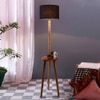 Gwyneth Black Cotton Shade Floor Lamp