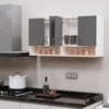 4 Doors Modular Wall Mounted Kitchen Cabinet With Organizer Shelf In Slate Grey Finish