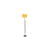 Heather Yellow Fabric Floor Lamp with Black Iron Base