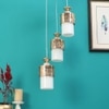 Eliante Cluster Hanging Lights Mild Steel & Glass Material Gold & White Finish