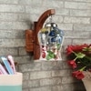 Devansh Solid Wood Electric Wall Light in Brown Colour with Multi Shade Count of 1 Light