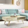 Ivara Rectangular Solid Wood Coffee Table In Natural Finish
