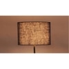 Dorah Blue Natural Fiber Floor Lamp with Black Iron Base