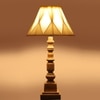 Devansh Off-White Cotton Vintage Curtain Pleated   Lamp With Wood Base (12X12X22.75)
