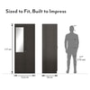 Zoey Engineered Wood 2 Door Wardrobe With Mirror in Dark Wenge Finish