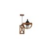 Symmetric Brown Solid Wood Single Hanging Light
