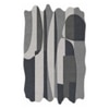 Handmade Wool Silk Shaped Rug Modern Abstract Grey 8 x 10 Feet Carpet