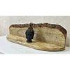 Pelli Natural Colour Solid Wood Wall Shelf with Bark lining