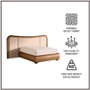 Elowen Softline King Size Bed in velvet With Oak wood Frame & Hydraulic Storage