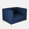 Texude Velvet 1 Seater Sofa Nvay in Blue Colour