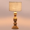 Devansh White Jute Table Lamp With  Wood Natural Base (7X17.5 Inches)-10