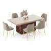Gabriele Onyx 6 Seater Dining Table With Set Of 6 Olivia Dining Chairs