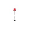 Clover Red Fabric Floor Lamp with Black Iron Base