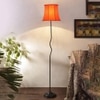 Maxwell Orange Cotton shade with Iron floor lamp