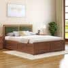 Ritz Solid Wood Hydraulic Storage King Size Bed in Amber Walnut Finish
