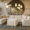 Wooden Twist Laruz Modern Tufted Design Footrest Pouf And Ottoman Bench in White Colour