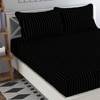 Marcos Black Solid 210 TC Cotton King Size Bedsheet with 2 Pillow Covers