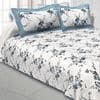 Milan Blue Abstract 150 TC Cotton Double Size Bedsheet with 2 Pillow Covers