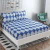 Sofia Blue Abstract 160 TC Cotton Double Size Bedsheet with 2 Pillow Covers