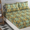 Emma Blue Abstract 160 TC Cotton Double Size Bedsheet with 2 Pillow Covers