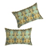 Emma Blue Abstract 160 TC Cotton Double Size Bedsheet with 2 Pillow Covers