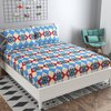 Laura Blue Abstract 160 TC Cotton Double Size Bedsheet with 2 Pillow Covers