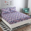 Ines Blue Abstract 160 TC Cotton Double Size Bedsheet with 2 Pillow Covers