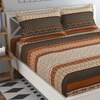 Aitana Brown Abstract 160 TC Cotton Double Size Bedsheet with 2 Pillow Covers