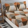 Vera Brown Geometric 160 TC Cotton Double Size Bedsheet with 2 Pillow Covers