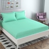 Carlos Green Solid 210 TC Cotton King Size Bedsheet with 2 Pillow Covers