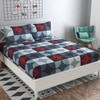 Laia Grey Geometric 160 TC Cotton Double Size Bedsheet with 2 Pillow Covers