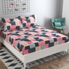 Julia Multicolor Geometric 160 TC Cotton Double Size Bedsheet with 2 Pillow Covers