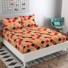 Daniel Multicolor Geometric 160 TC Cotton Double Size Bedsheet with 2 Pillow Covers
